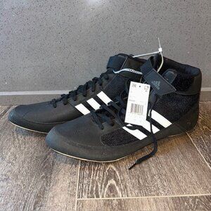 Adidas HVC 2 Wrestling Shoes AQ3325 Men’s Size 16 Black White NWT Lace Up